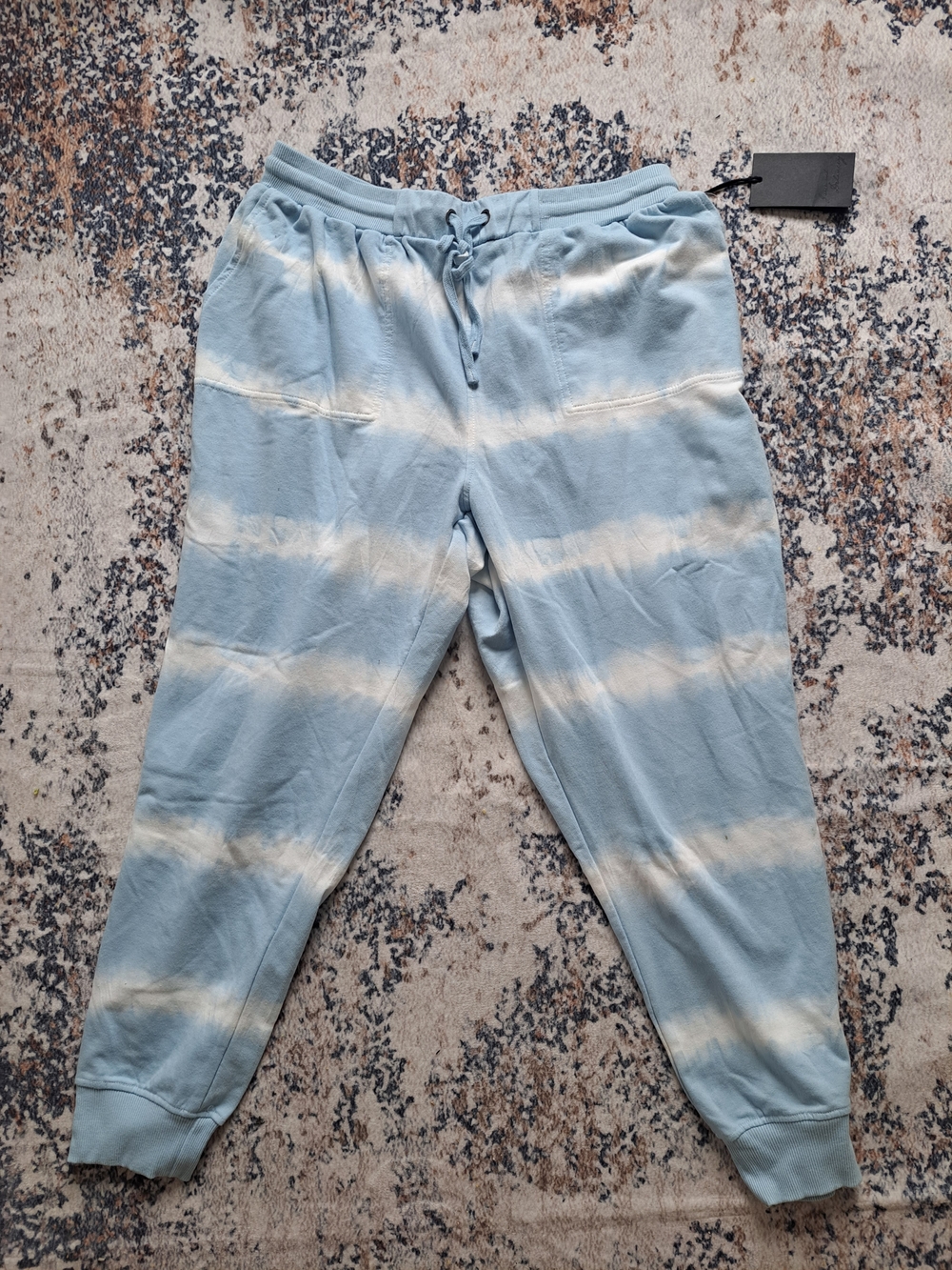 Jane and Delancey Blue and White Tie-Dye Joggers